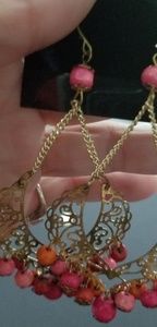 Gold Tone Beaded Earrings